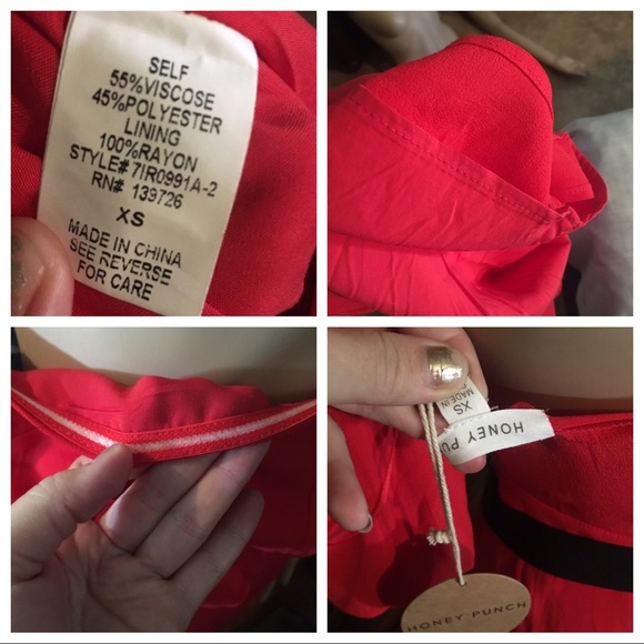 ❤️BNWT Honey Punch Red Jumpsuit - Picture 5 of 8